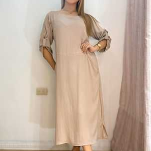VESTIDO YADIRA - LINO COLOR CAFE CLARO