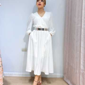 VESTIDO WENDY - BLANCO PERLA SEDADOSA